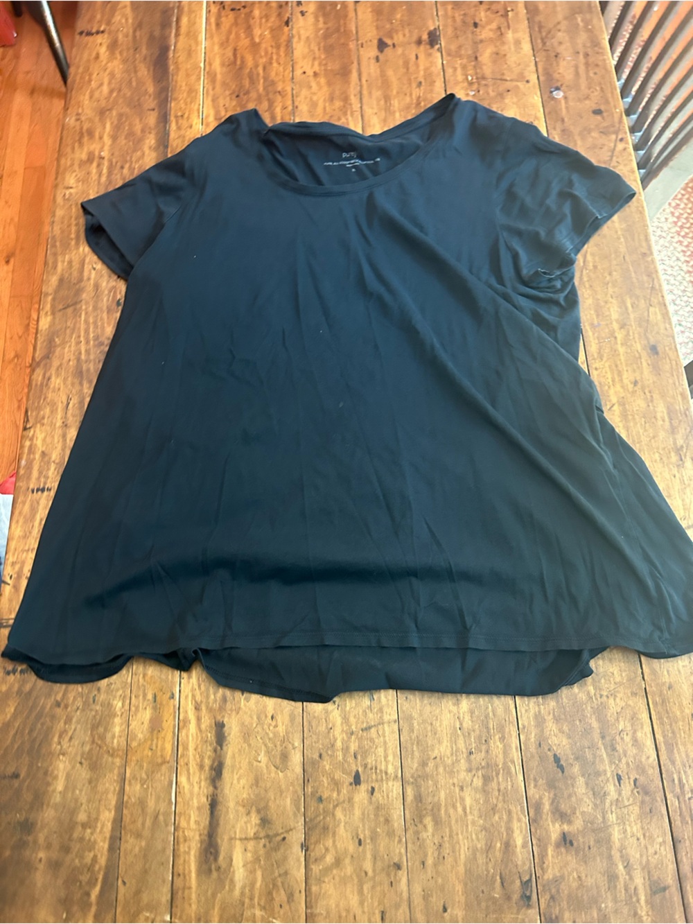 Classic Black Short Sleeve Tee - Relaxed Everyday Top small stain